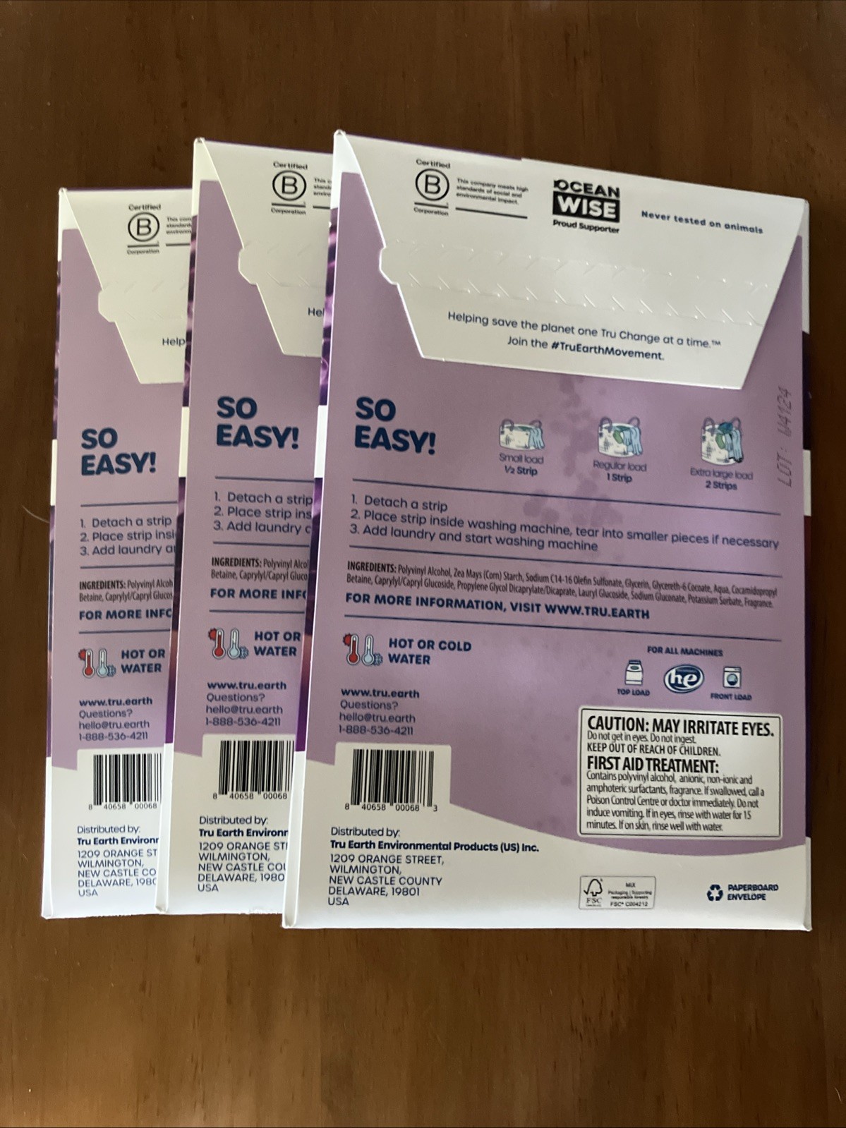 Set Of 3 Packs Tru Earth Eco-Strips Laundry Detergent 32 Strips Each Pack