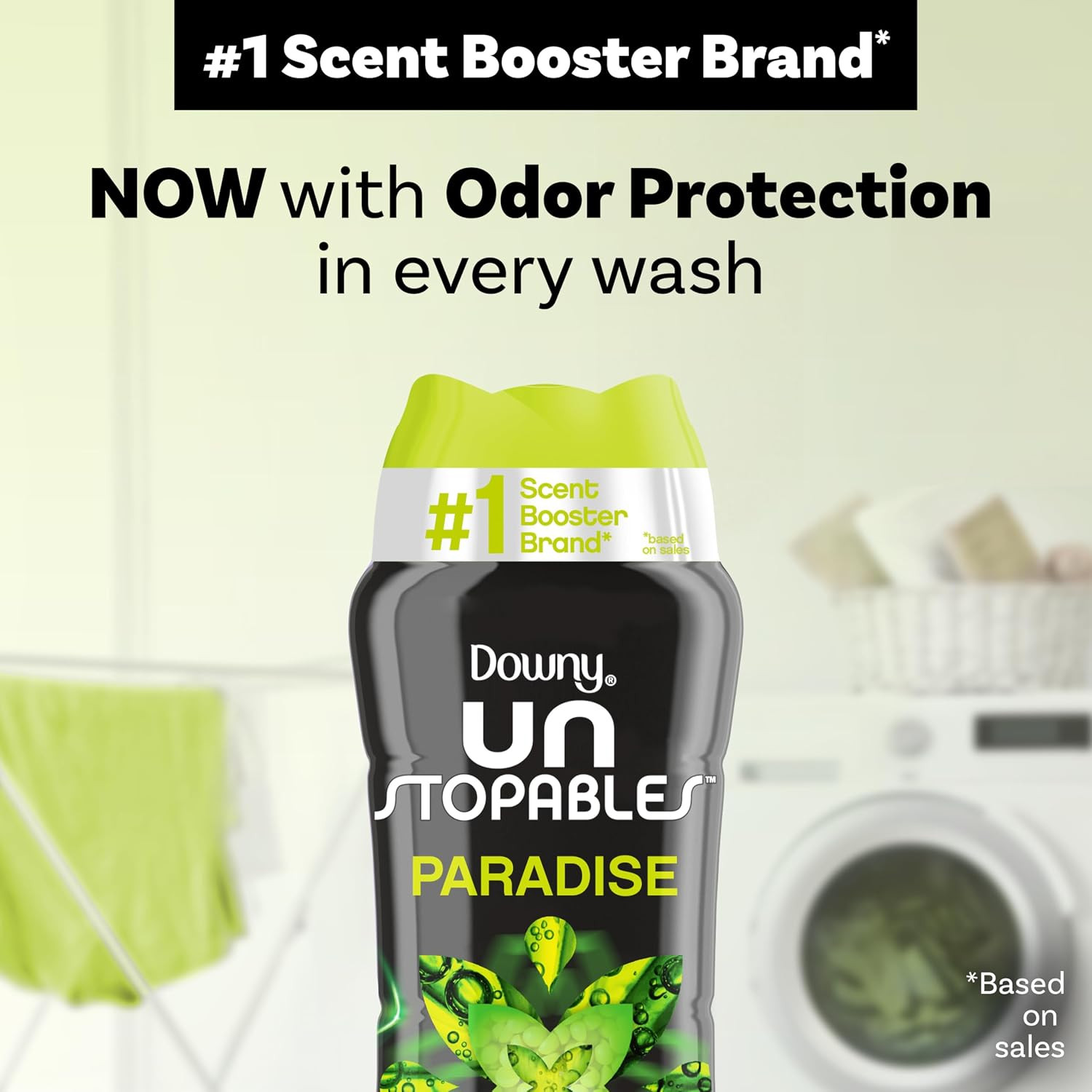 Downy Unstopables in Wash Scent Booster Beads, Paradise Scent, 30.1 Oz, Laundry