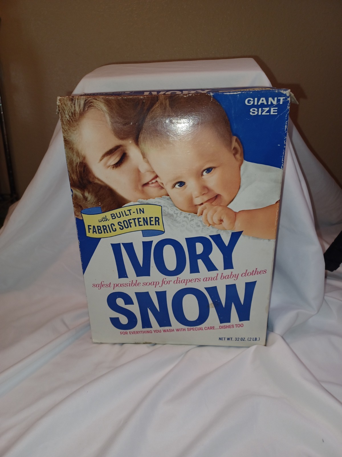 Vintage Ivory Snow Fabric Softener 32 Oz Opened Box. ~25% Remains