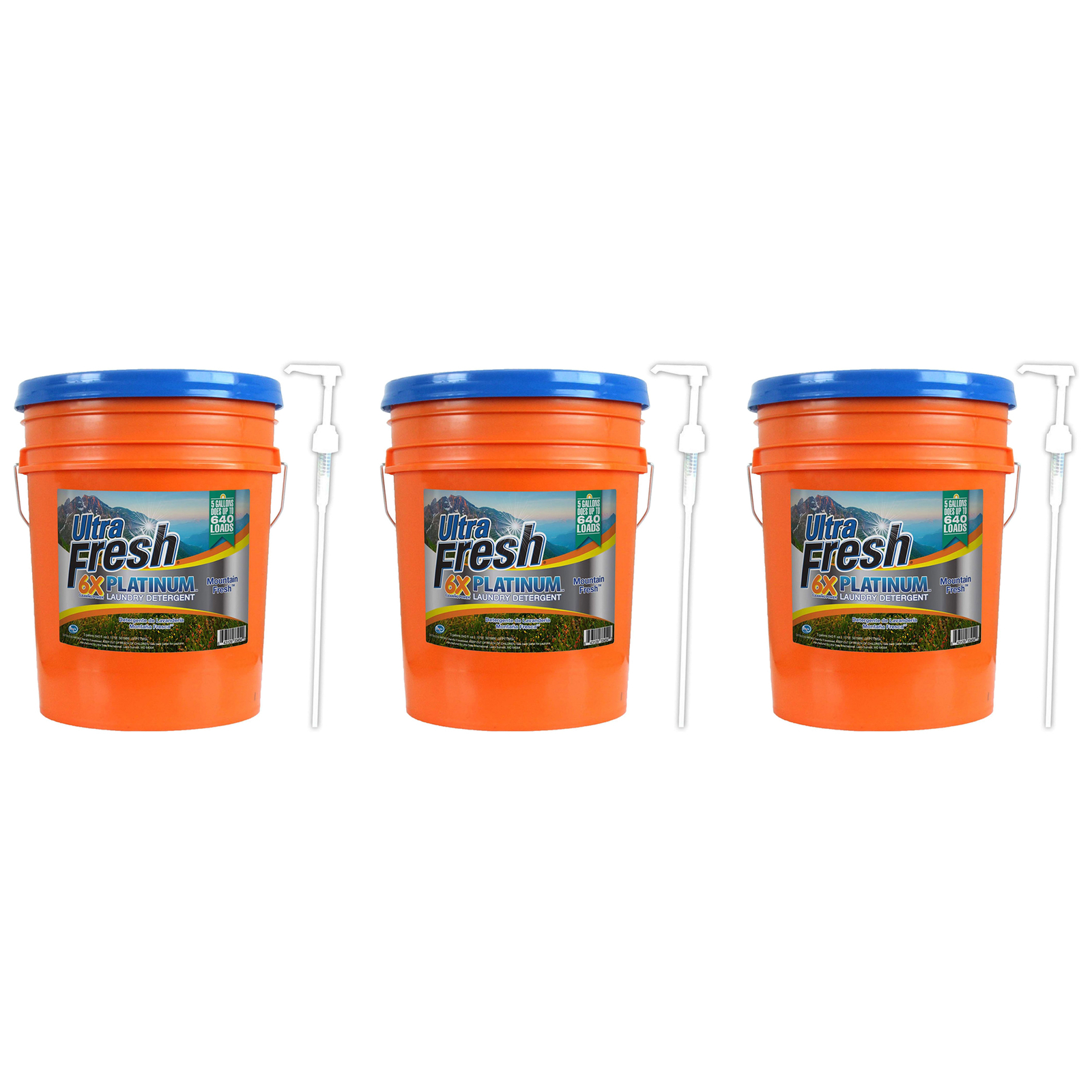 Ultra Fresh 6X Platinum 5 Gallon Laundry Detergent, Up to 640 Loads (3 Pack)