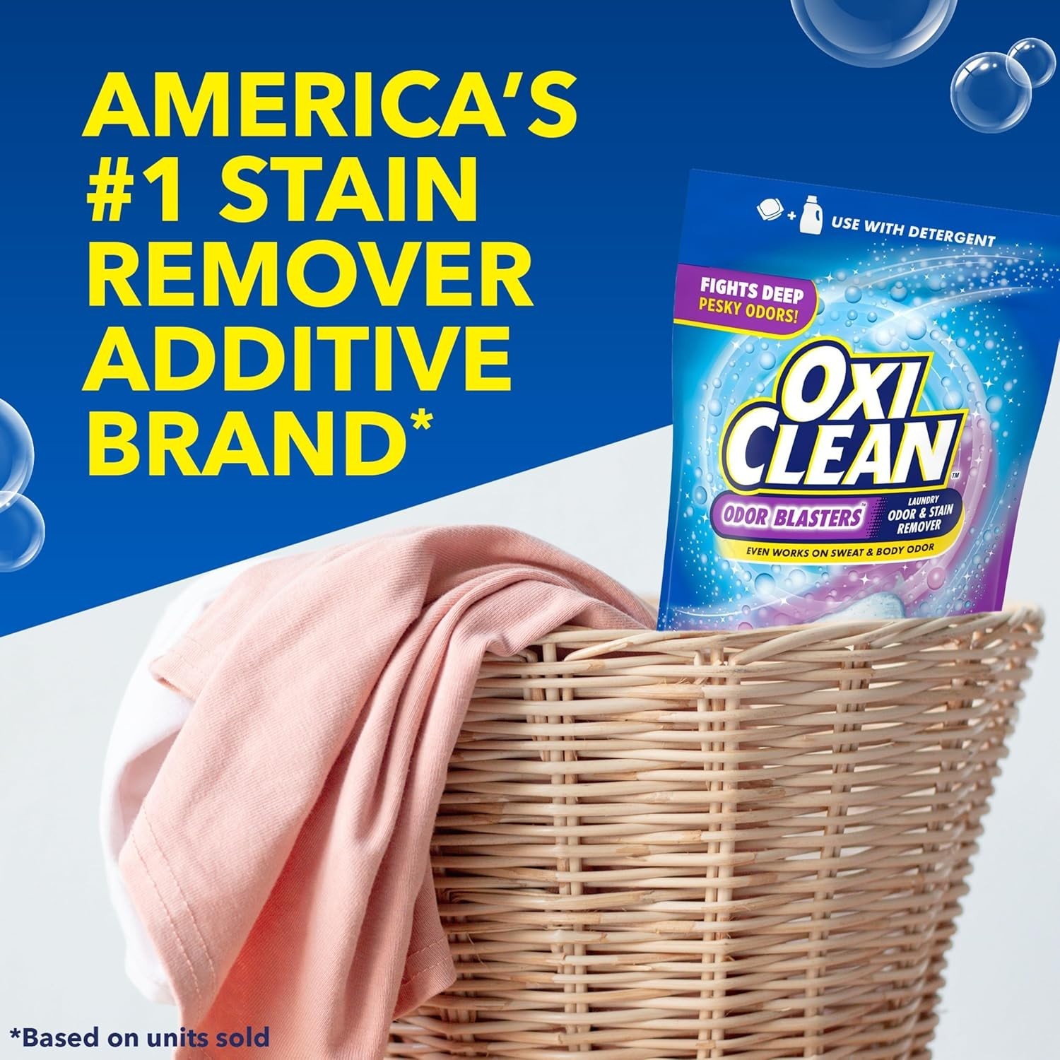 Eco-Friendly 24 Count Odor Blasters Stain Remover Power Paks for Fresh Laundry