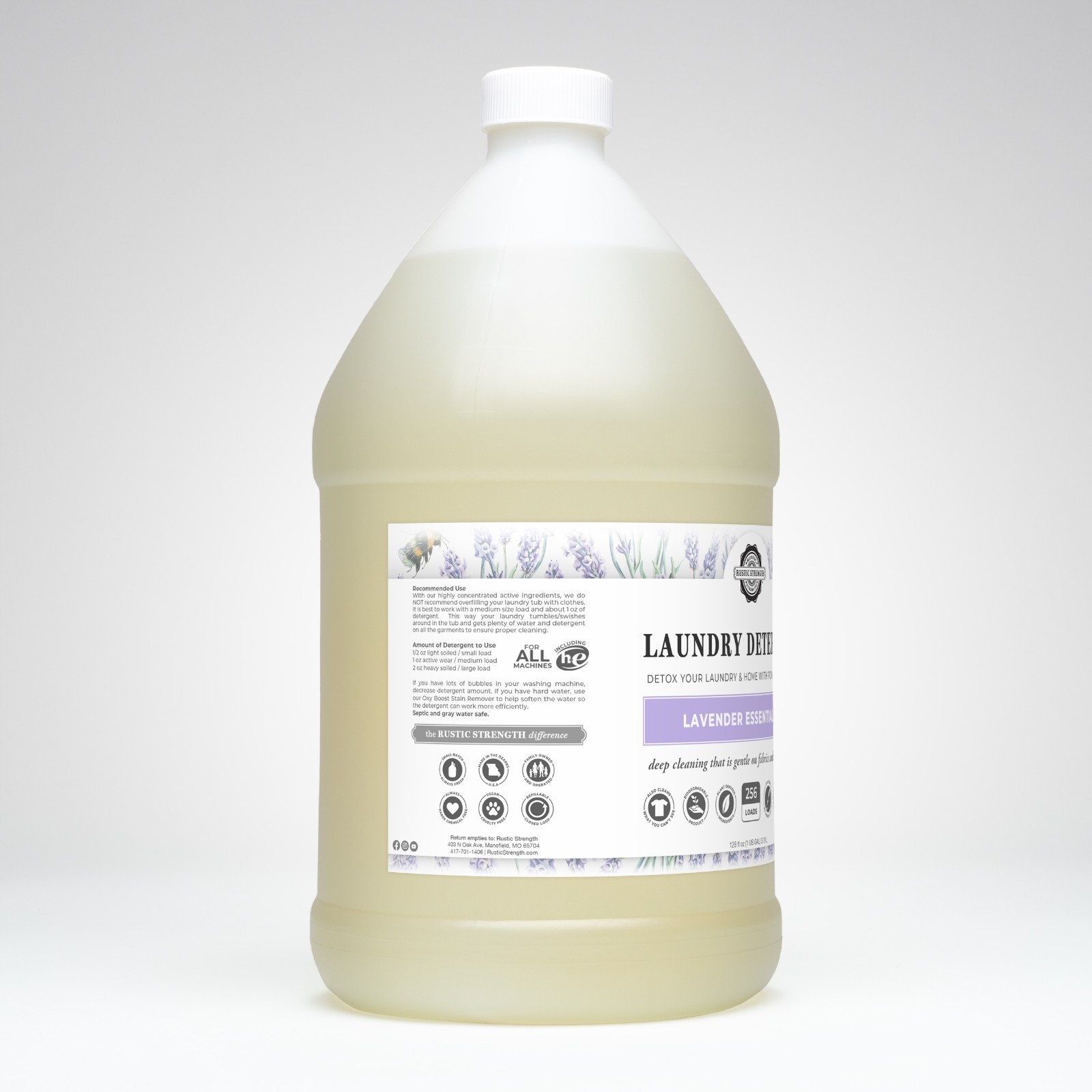 Toxin-Free Laundry Detergent 1 gal | 256 Loads | Plant-Based | Lavender