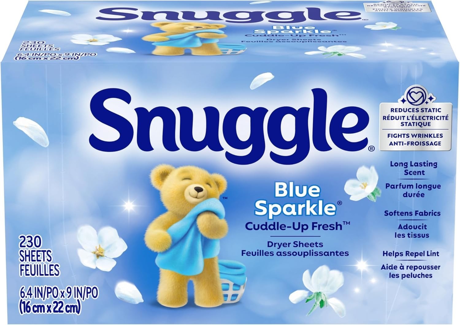 230 Count Blue Sparkle Dryer Sheets – Long-Lasting Freshness for Soft Fabrics