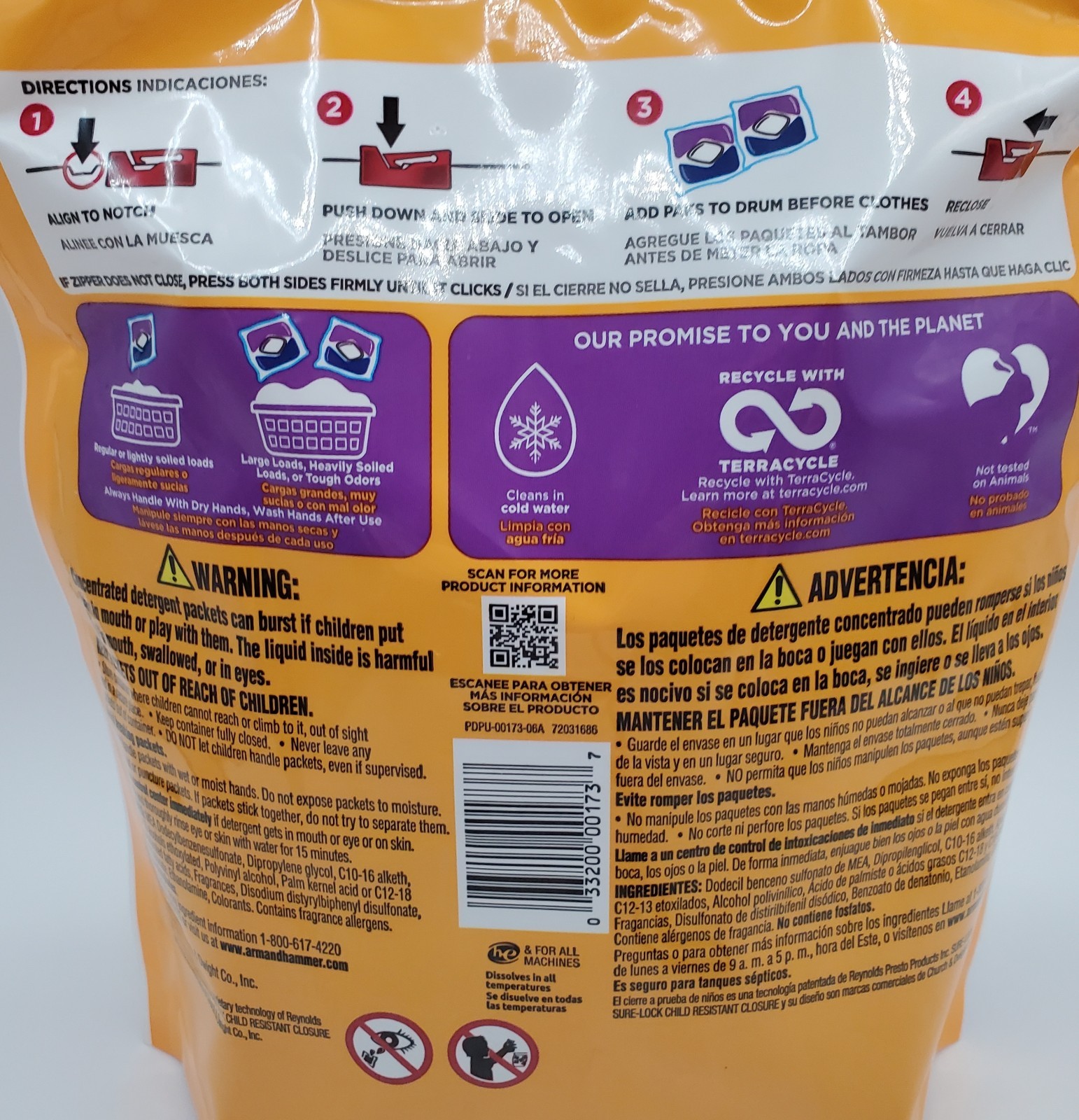 Arm Hammer Plus OxiClean 5 in 1 Power Paks 42ct Laundry Detergent Odor Blaster