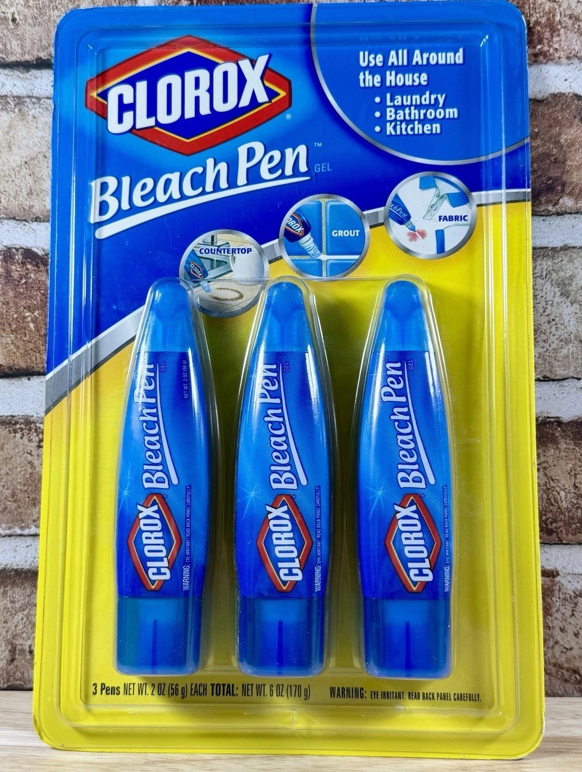 3 Clorox Bleach Pen Gel Dual Tipped NIP Fabric, Grout & Counters Factory Sealed