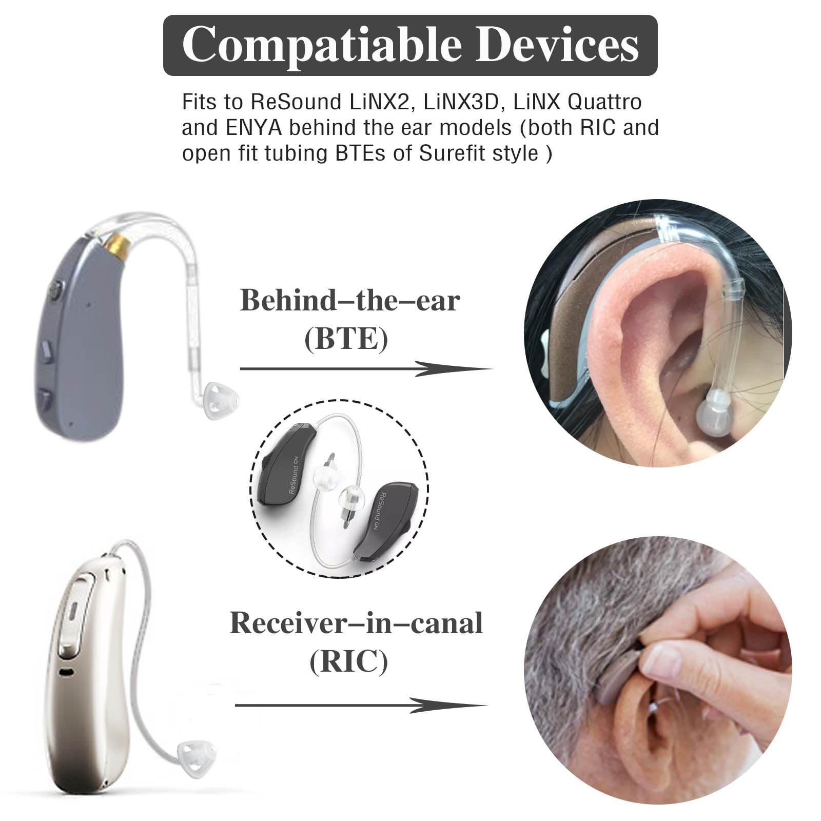 Kenkor 6Packs Soft Silicone Ear Tips, Open Earbud Caps 3 Sizes – White