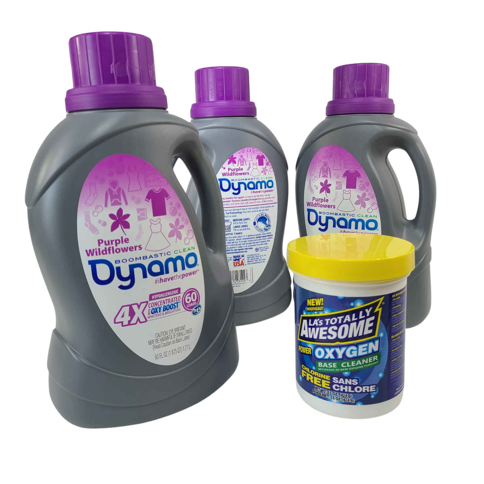 Dynamo Laundry Detergent Purple Wildflowers 180 loads Concentrated HE Oxy Bundle