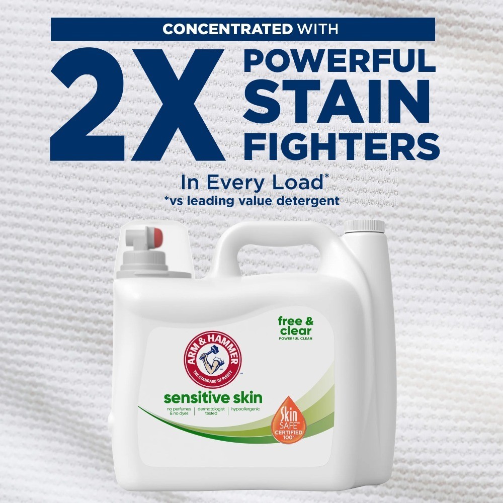 Hypoallergenic Liquid Laundry Detergent for Sensitive Skin, Free and Clear, 170