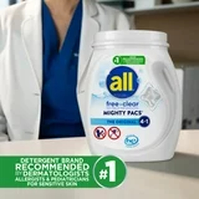 Mighty Pacs with Stainlifters Free Clear Laundry Detergent, Free Clear for Sensi