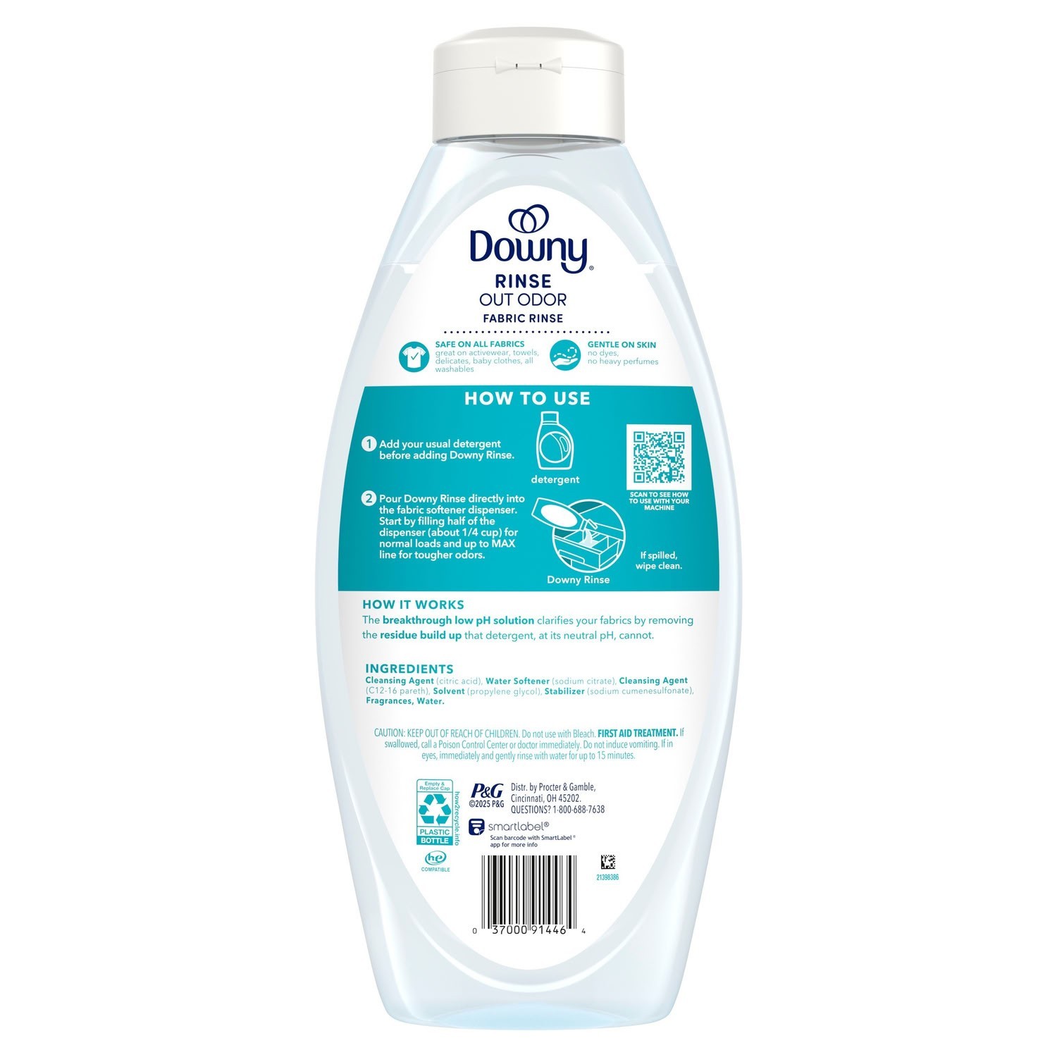 Downy Rinse Out Odor Laundry Rinse Cool Cotton Scent Refreshes 48 Fl Oz