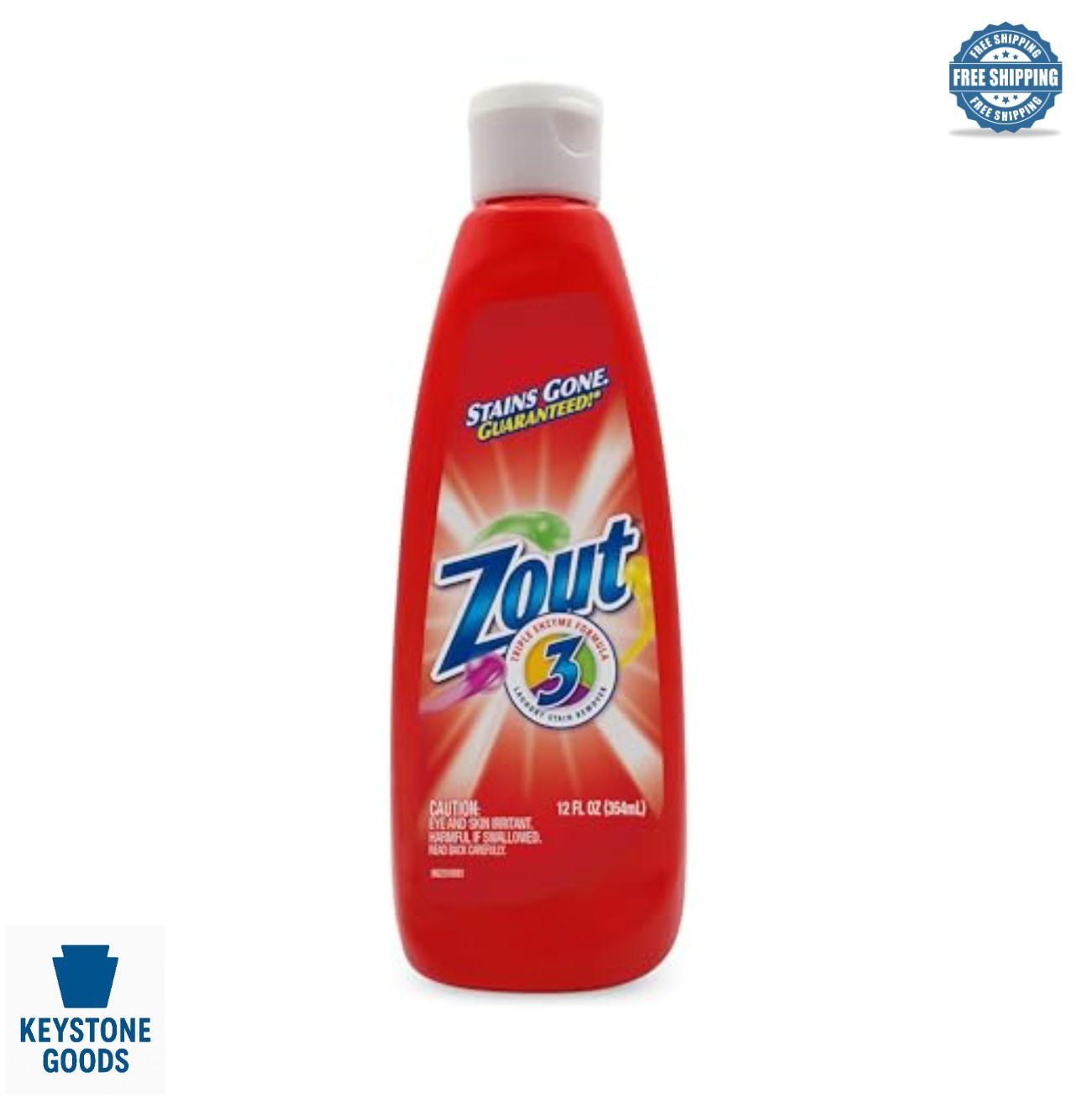 Laundry Stain Remover Triple Enzyme Formula 12 oz Blood Grass Sauce Oil Fighting