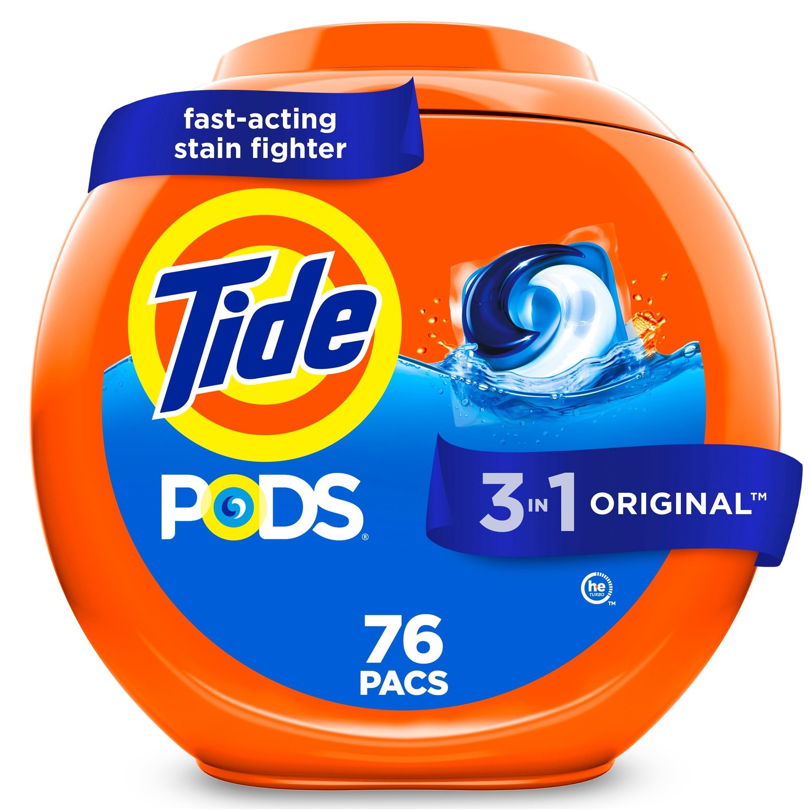 Tide PODS laundry detergent pacs, 3-in-1 Stain 76 Count (Pack of 1), liver