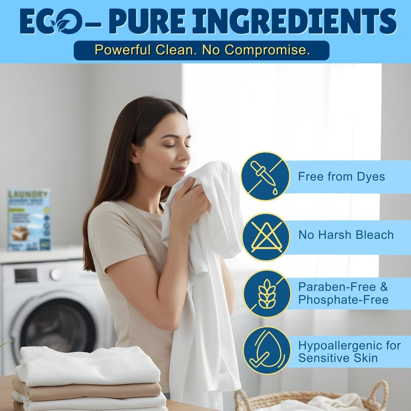 Eco-Friendly Laundry Detergent Sheets – 60 Loads (30 Sheets) Fresh Scent – Conce