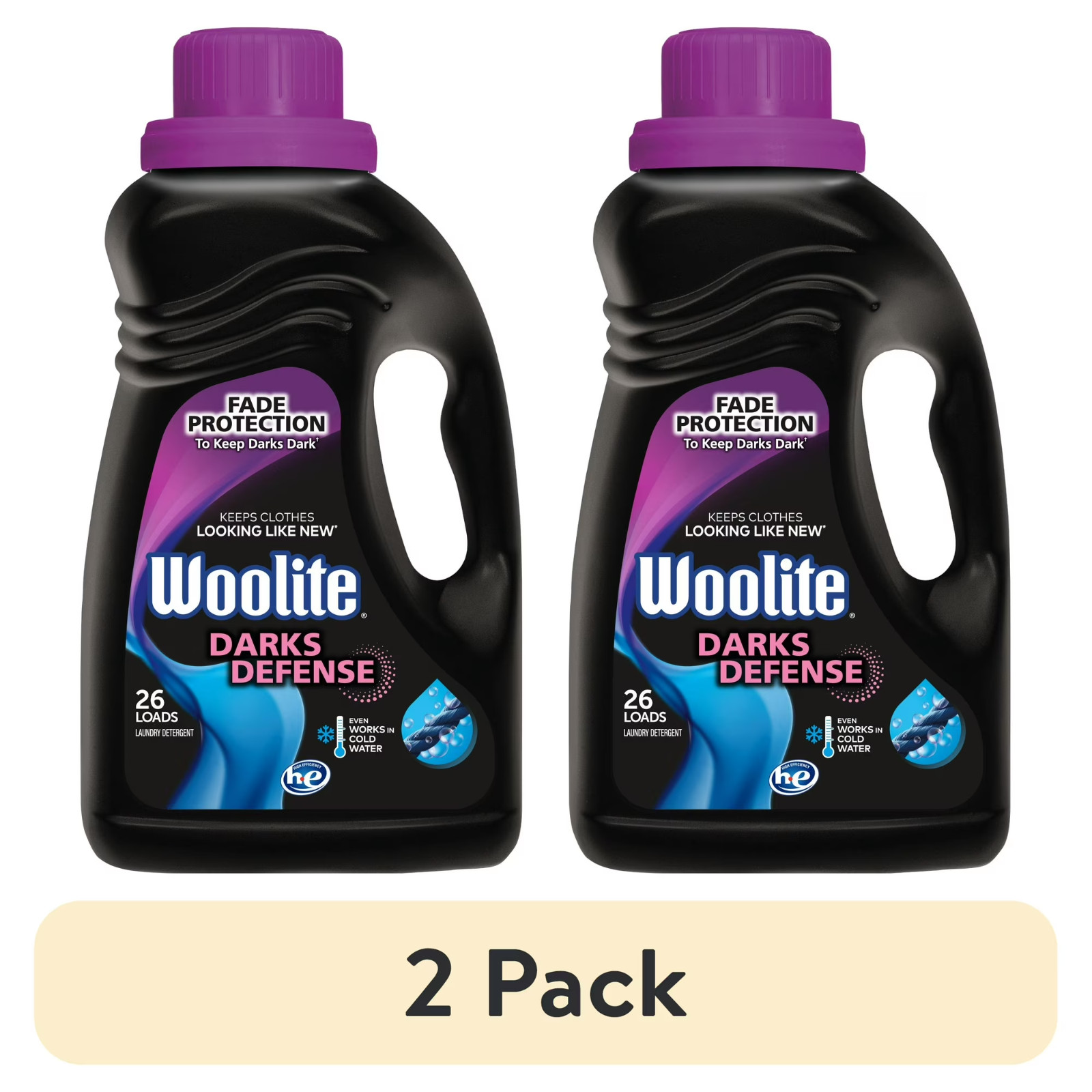(2 pack) Woolite Darks Defense Liquid Laundry Detergent, 40 fl oz, 26 Loads