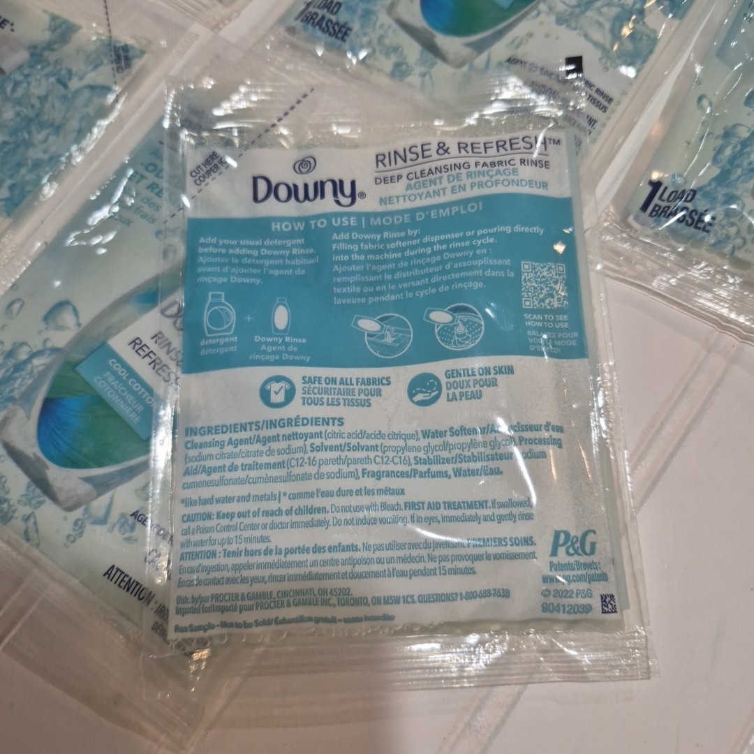 10 Pack of Single Load Downy Rinse & Refresh Cool Cotton Liquid Fabric Rinse