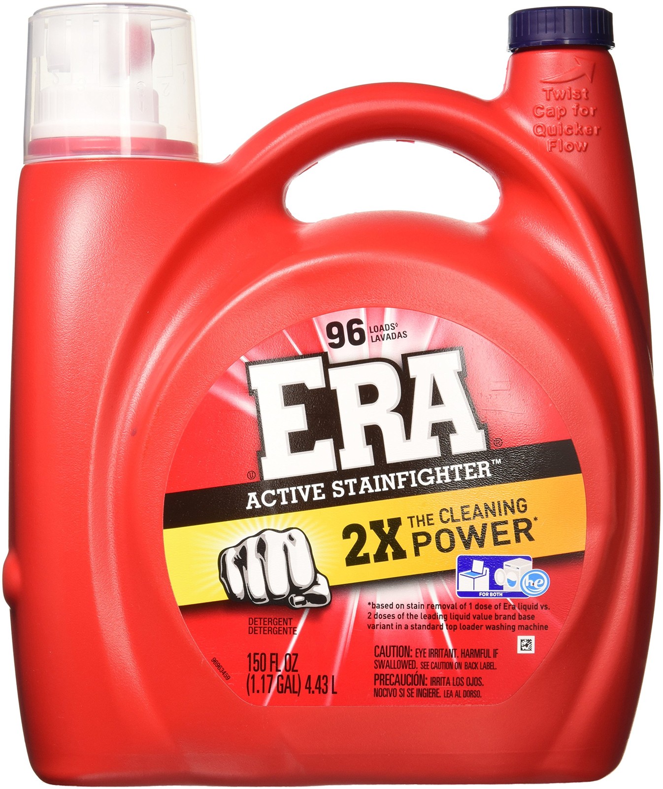 Era Active Stainfighter Laundry Detergent, 150 Oz, 96 Loads, Oxi Boosters