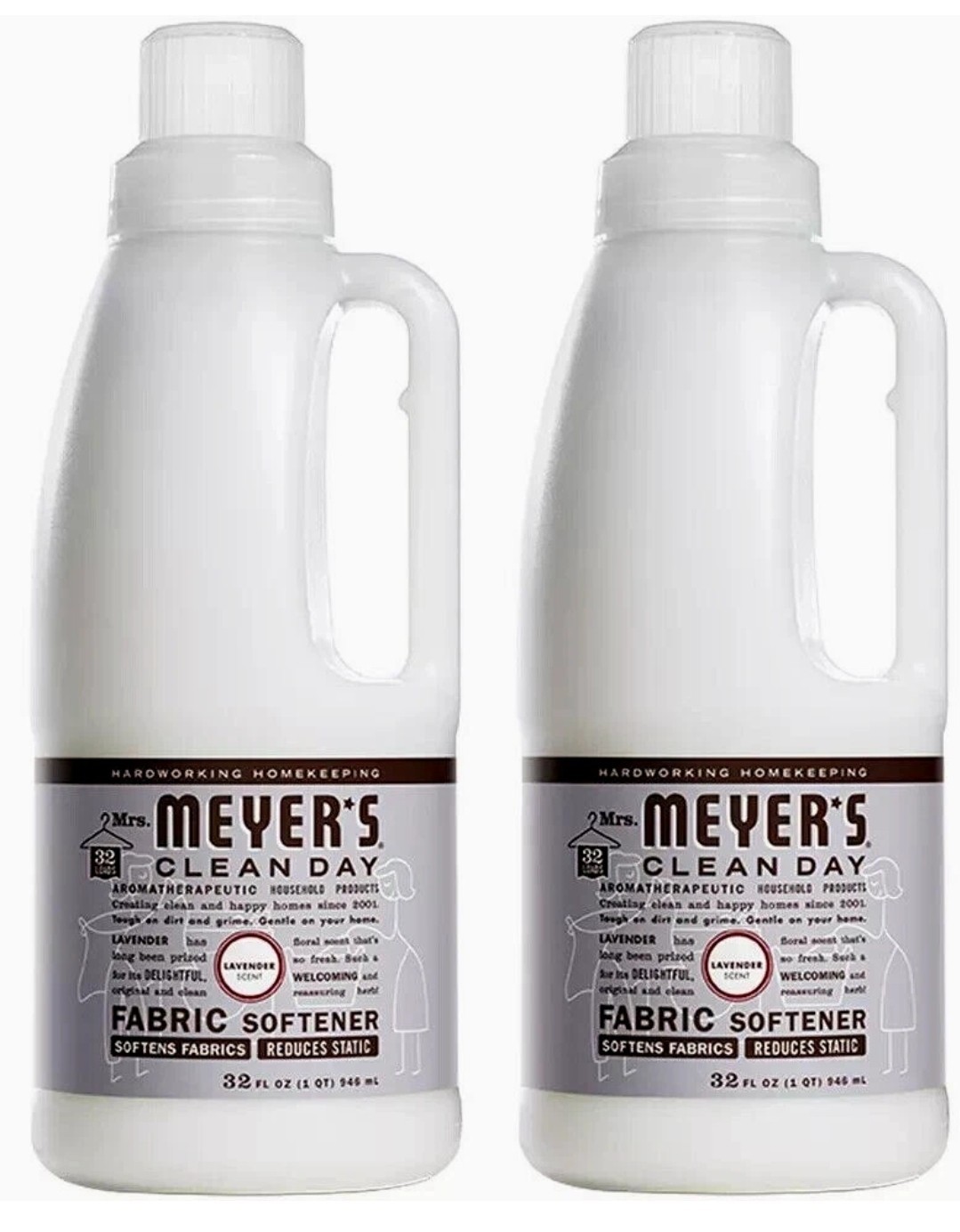 2 Mrs. Meyer’s Clean Day Liquid Fabric Softener Lavender Scent 32 Oz. Ea (GSHF1)