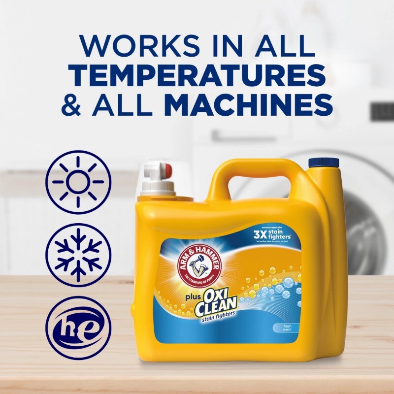Stain Fighters Liquid Laundry Detergent, Fresh Scent, 166.5 fl oz, 128 Loads