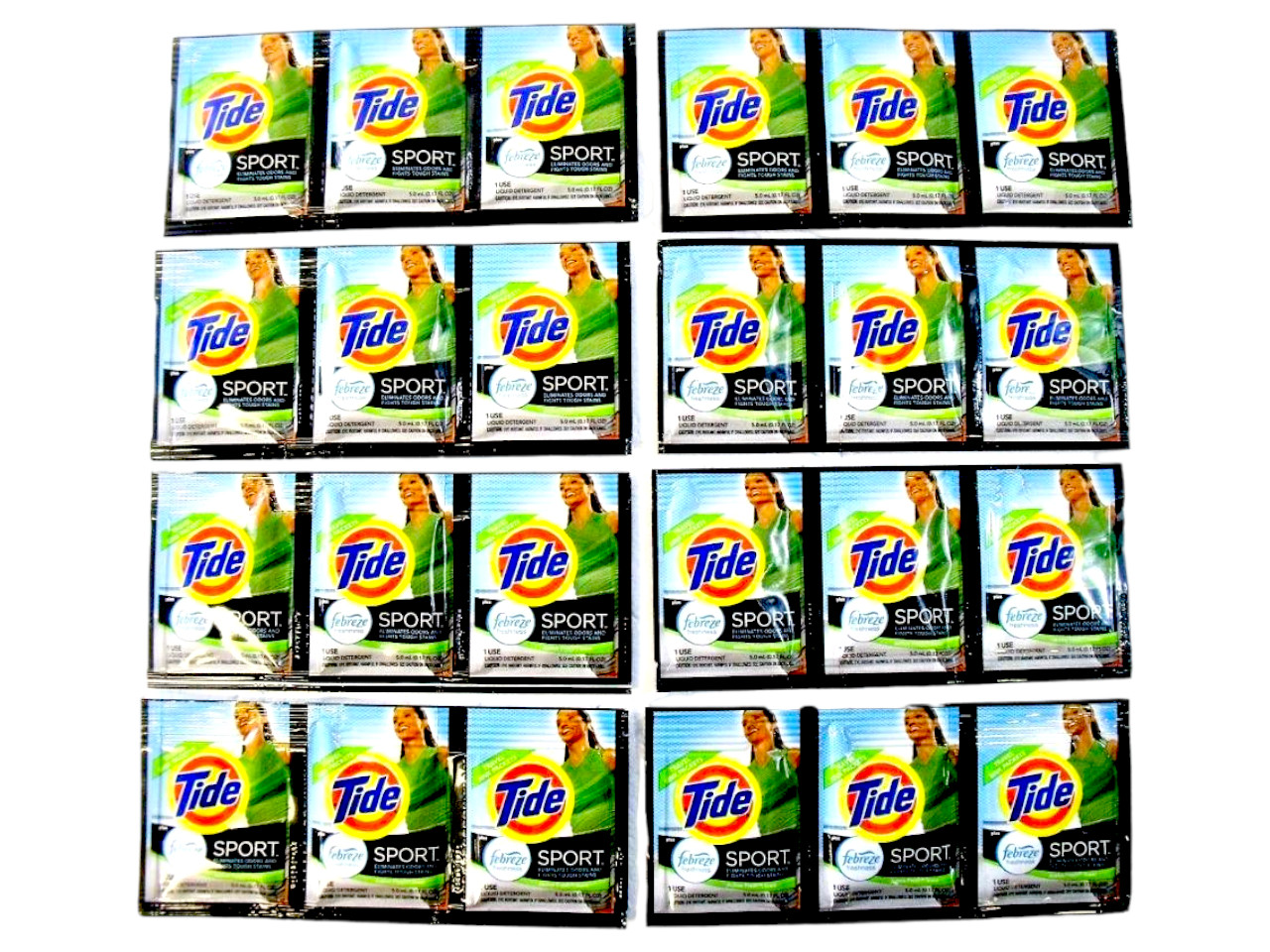 (Lot of 24) Tide Sport with Febreze, Liquid Detergent 1-Use Travel Sink Packets