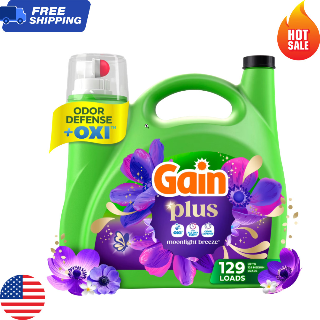 Gain Plus OXI Liquid Laundry Detergent Moonlight Breeze 170 fl oz