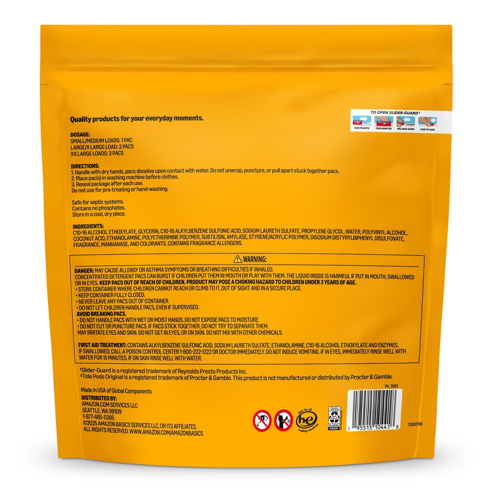 Amazon Basics Laundry Detergent Pacs, Original 81 Count (Pack of 1),