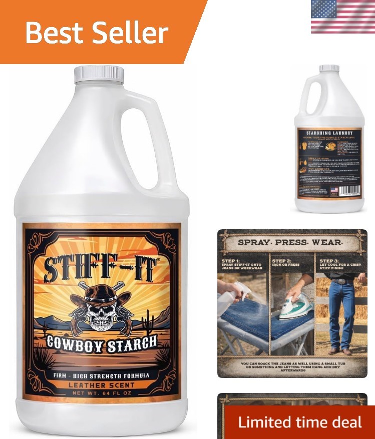 Western Cowboy Starch for Crisp and Clean Denim – Patent Formula with Leather…