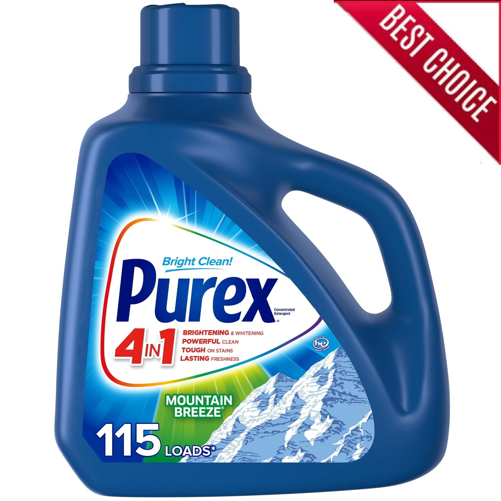 Liquid Laundry Detergent Mountain Breeze 150 Fluid Ounces 115 Loads