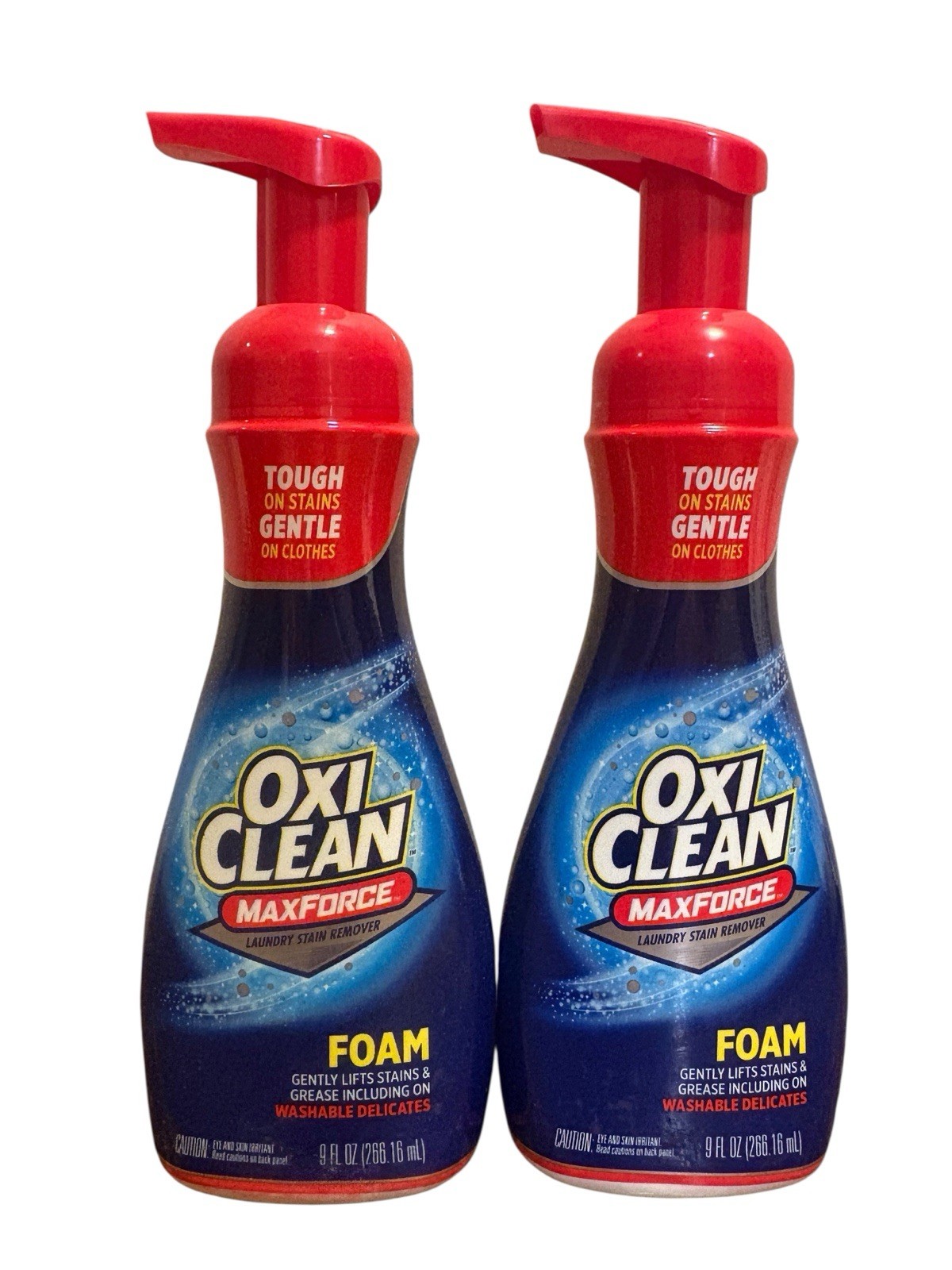 2 Pack OxiClean Max Force Laundry Stain Remover Foam Washable Delicates 9oz Each