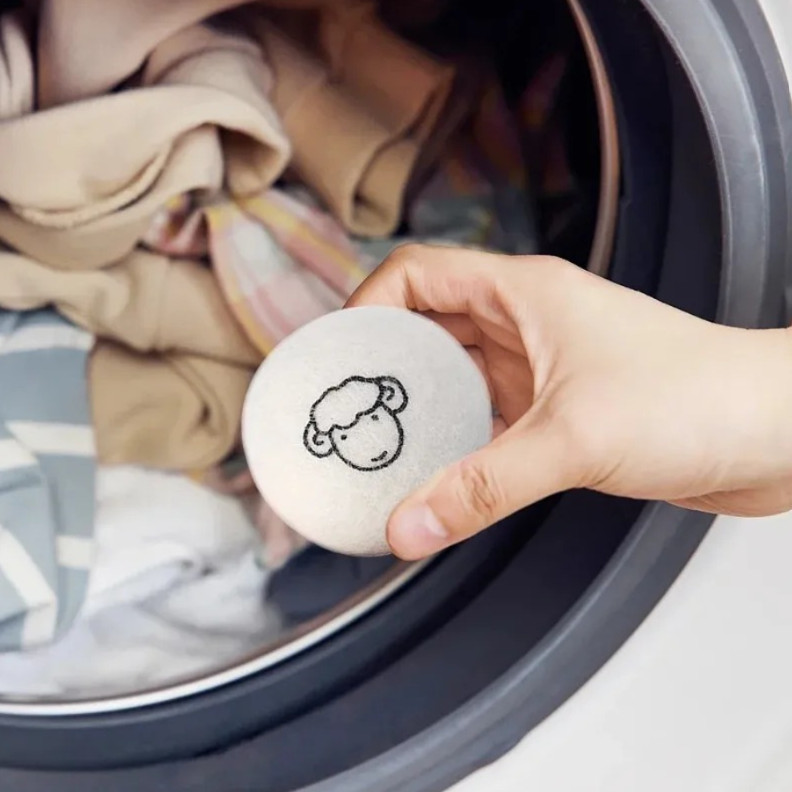 6pcs Natural Wool Dryer Balls Eco-Friendly Fabric Softener Reusable Set – NEW