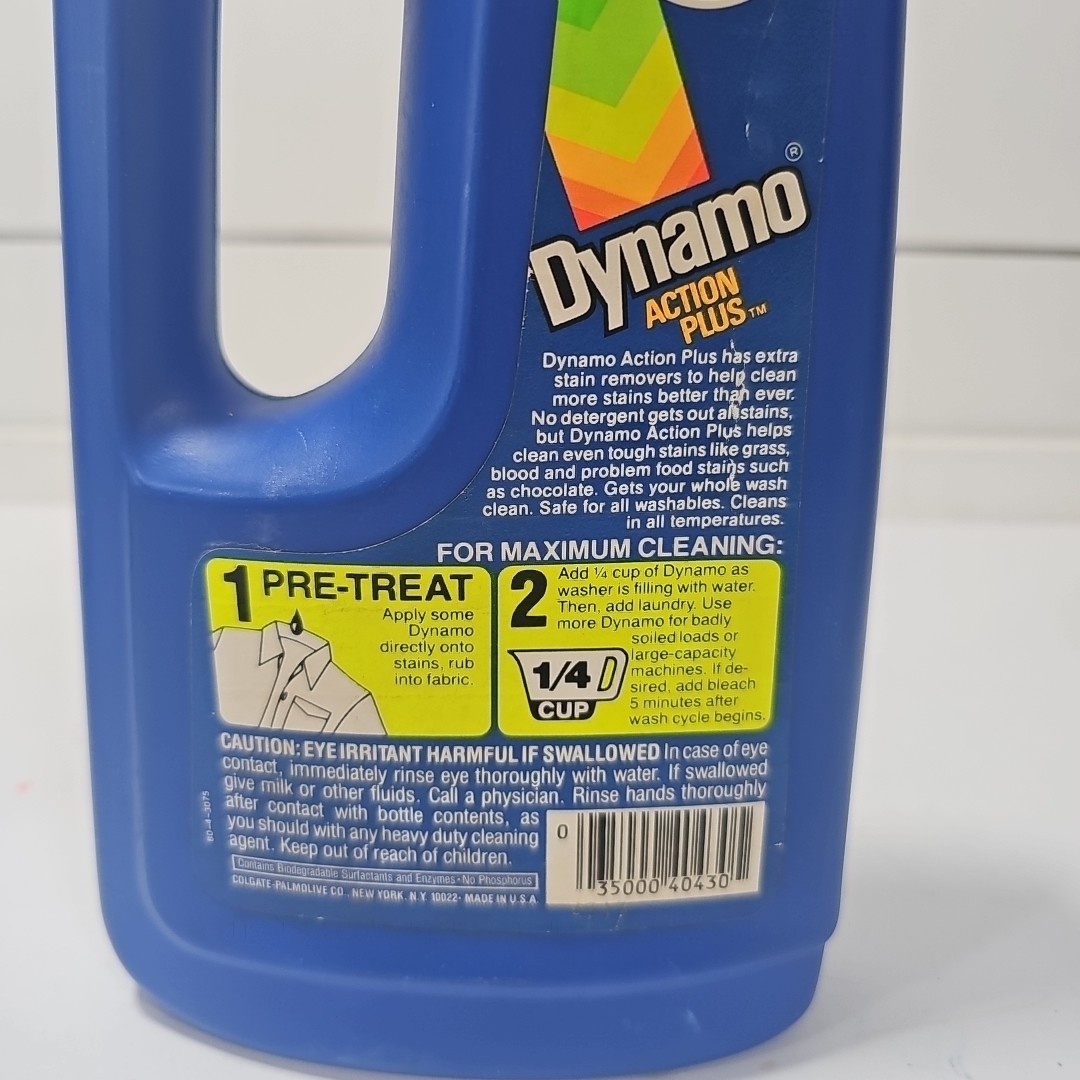 Vtg 32oz Dynamo Action Plus Heavy Duty Laundry Detergent NOS TV Movie Prop Retro