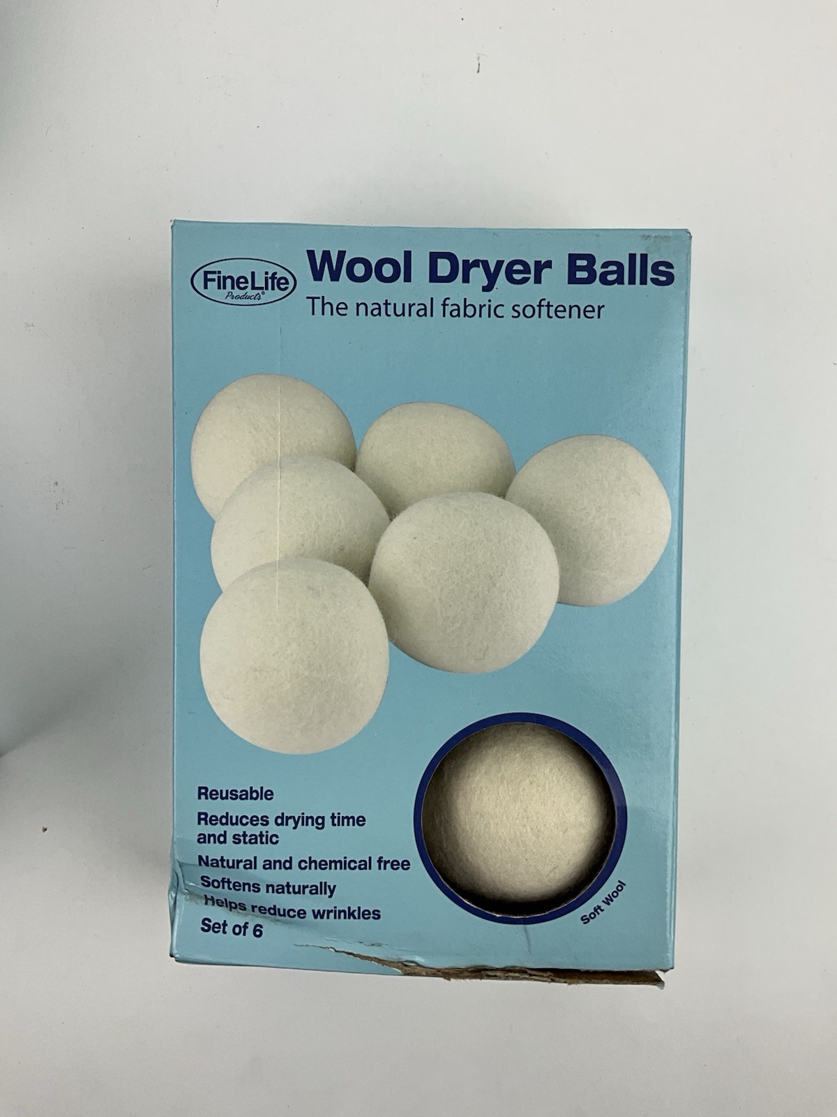 3 Pack Of 6 Natural & Chemical Free Reusable Wool Dryer Balls