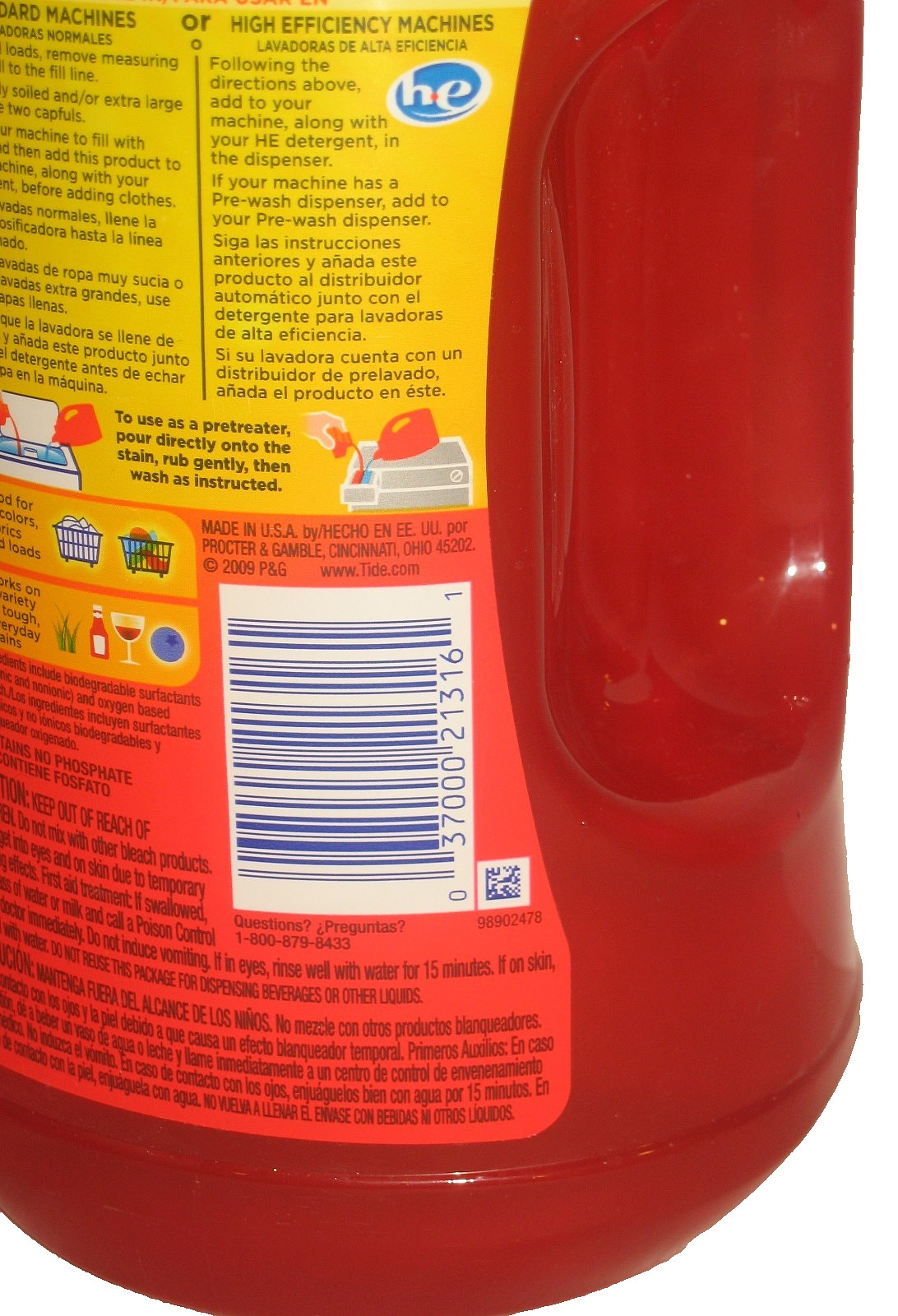 NOS Discontinued! TIDE STAIN RELEASE In-Wash Booster or Pre-Treat XL 68FL OZ