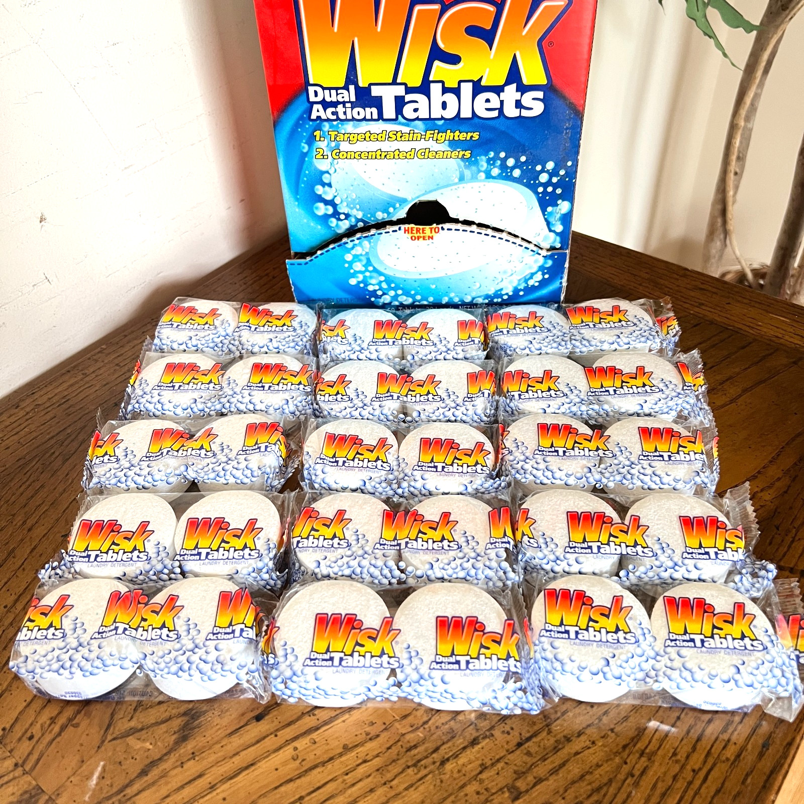Vintage Wisk Dual Action Laundry Tablets 30 Count Tabs 15 Loads Detergent New