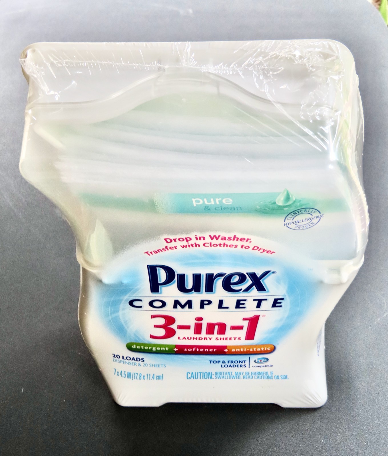Purex Complete 3 in 1 Laundry Sheets Detergent Softener Anti-Static 20ct Sealed