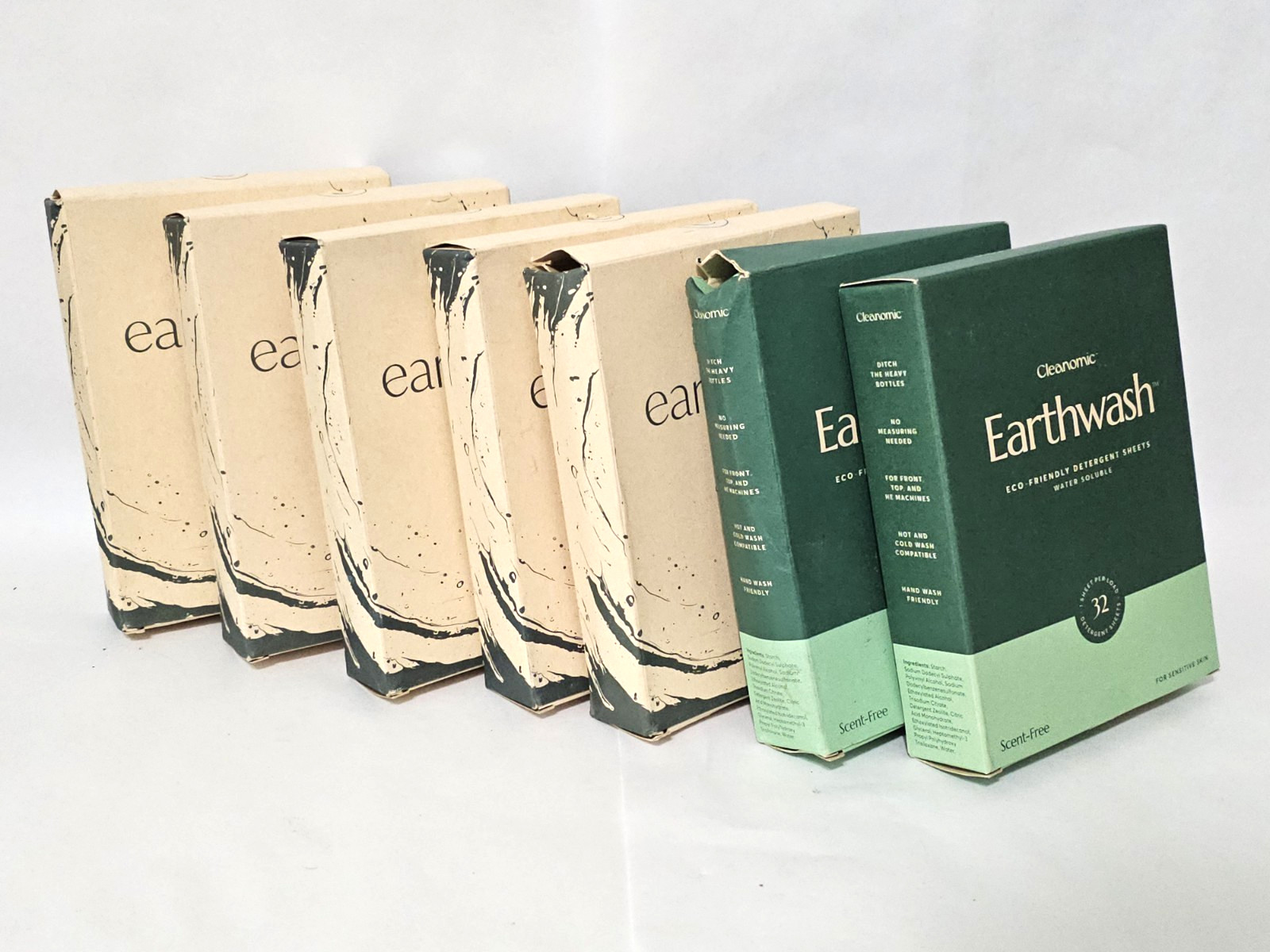 7 Cleanomic Earthwash Eco-Friendly Scent Free Detergent Sheets 32 Loads Each