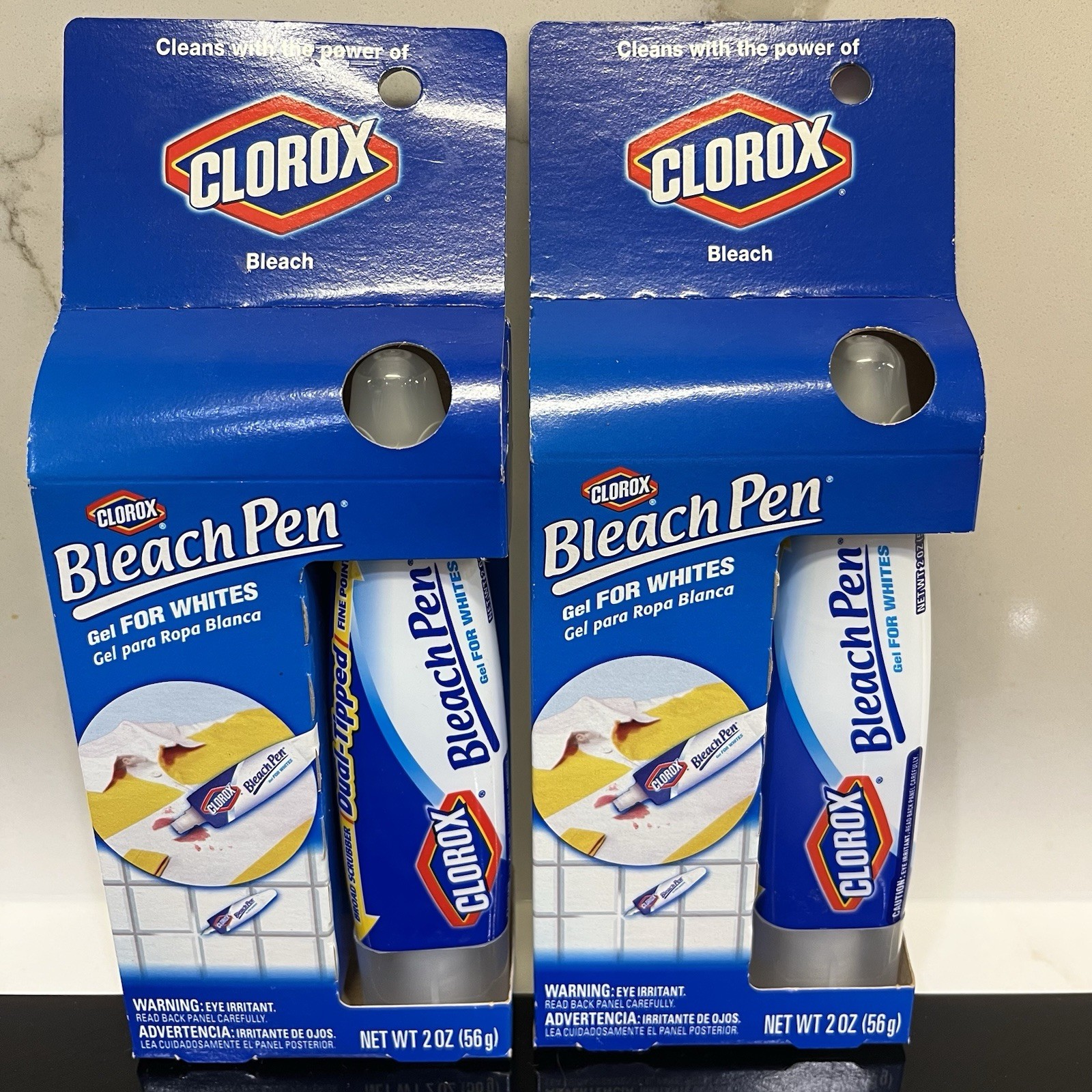 2 New Clorox Bleach Pen Gel For Whites Dual Tipped Discontinue 2oz Laundry Stain