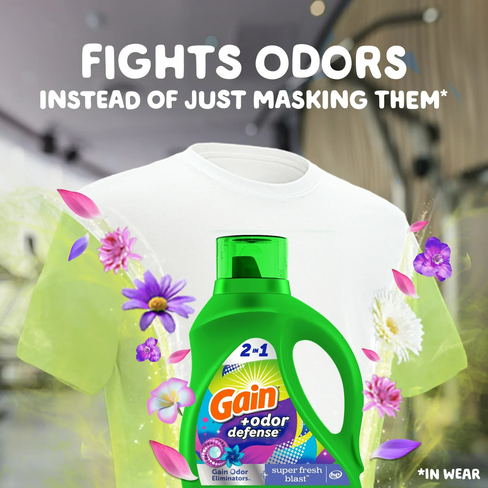 Gain Odor Defense Liquid Laundry Detergent Super Fresh Blast 194 fl oz 134 Loads
