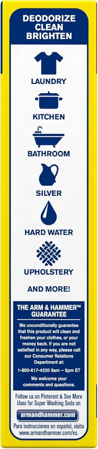 Arm & Hammer Super Washing Soda Detergent Booster & Household Cleaner, 55oz.