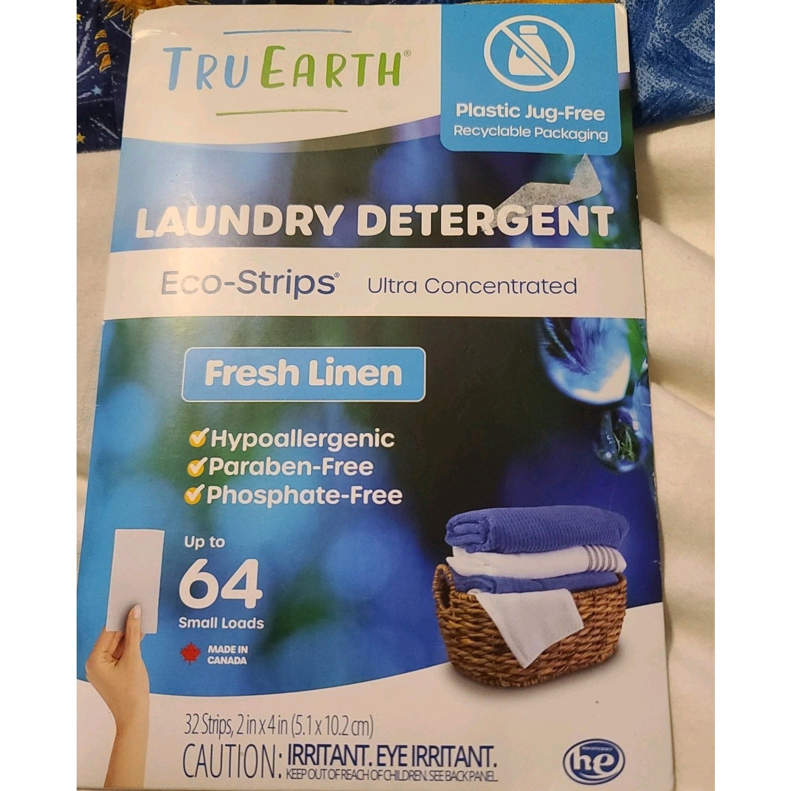 Tru Earth Eco-Strips Laundry Detergent Fresh Linen 64 loads Ultra Concentrate