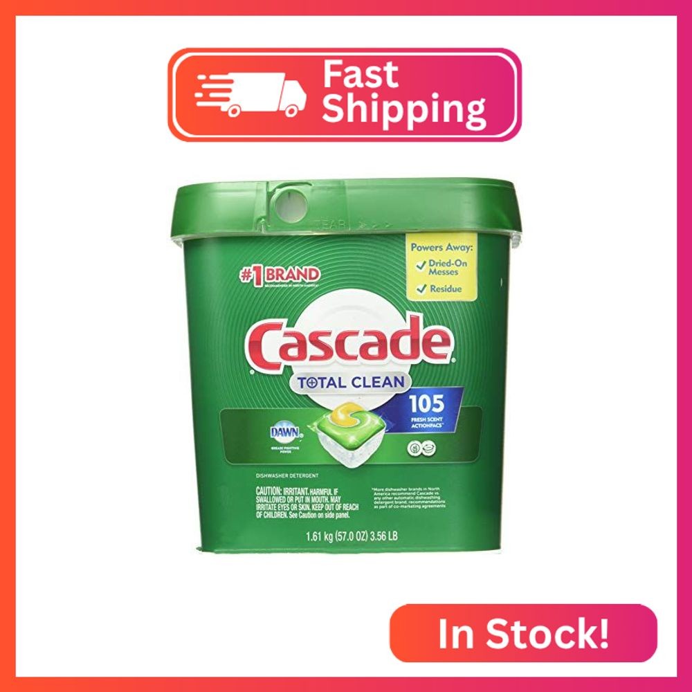 Cascade Total Clean Dishwasher Detergent Fresh 105 Scent ActionPacs Net Wt 57 Ou