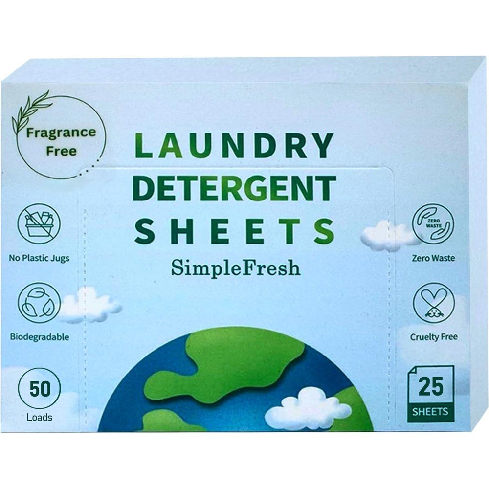 25 Laundry sheets (50 loads), fragrance free product – Laundry Detergent Sheets,