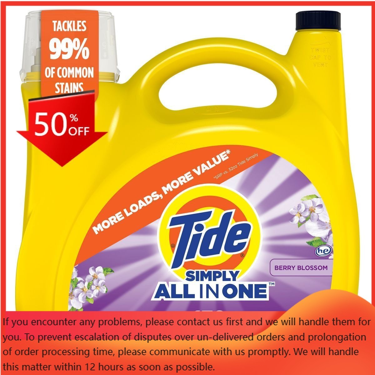 Tide Simply Berry Blossom Liquid Laundry Detergent – 182 fl oz