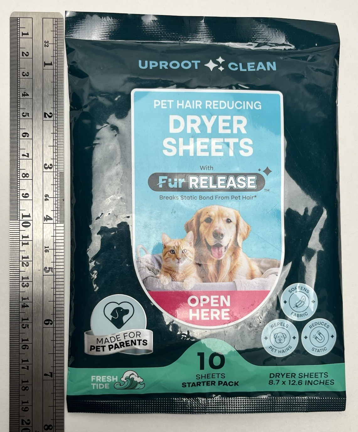 7-packs of 10 Uproot Clean Pet Hair Reducing Dryer Sheets Reduces Static Fresh
