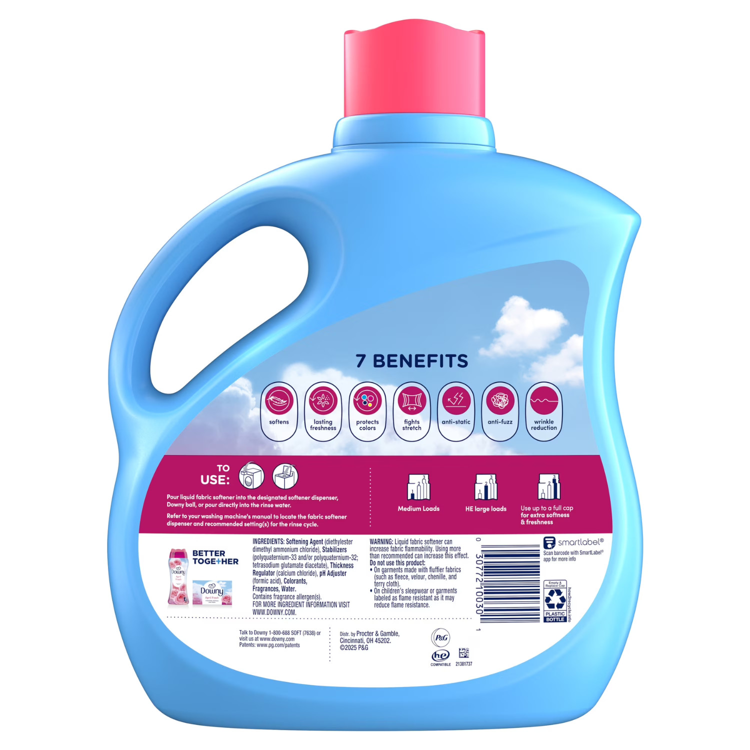 Downy Liquid Fabric Softener, April Fresh Scent, 111 fl oz, 150 Loads, 2 Pack
