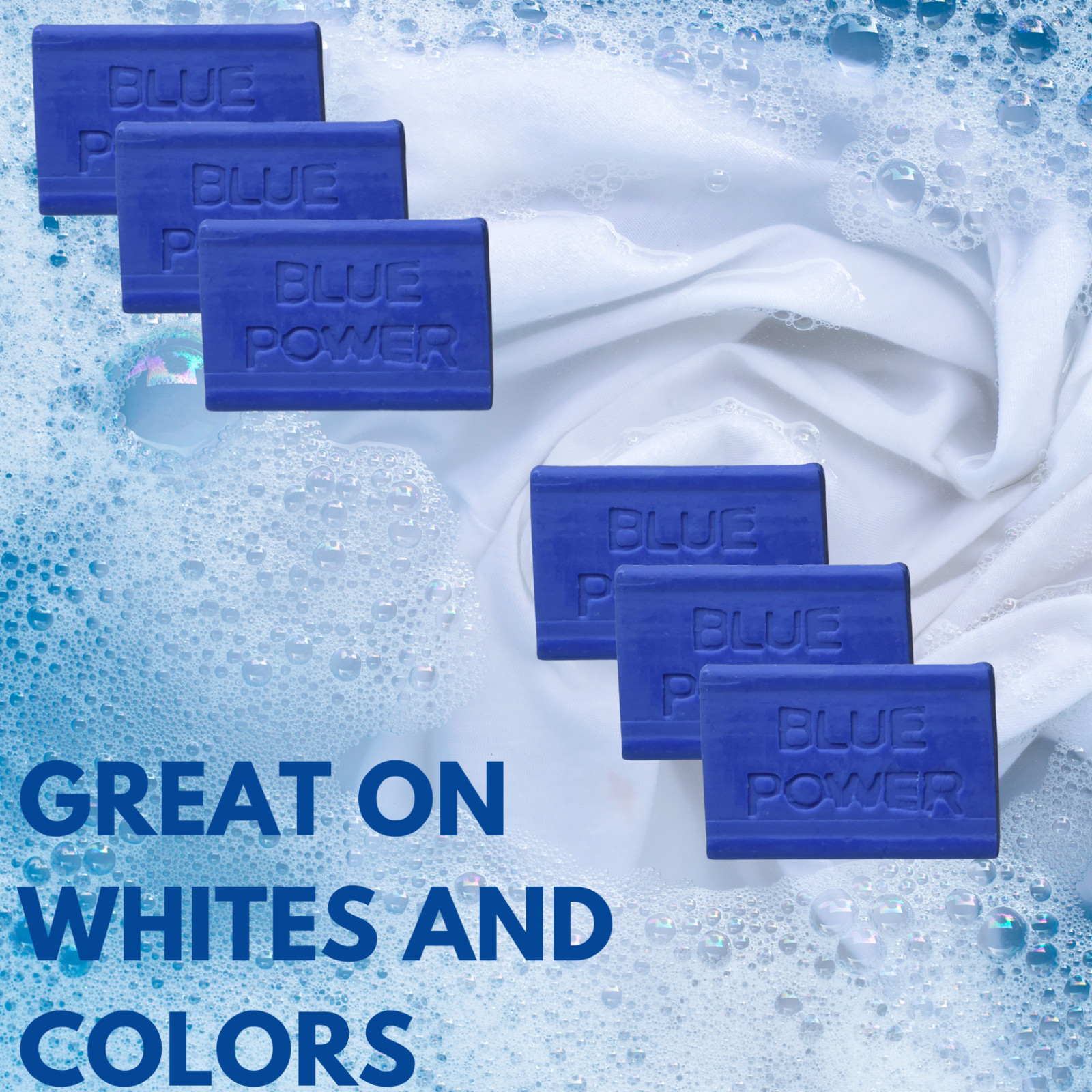 Jamaican Blue Power Laundry Bar Cake Soap- No Bleach (Save money with 6 Soaps!)