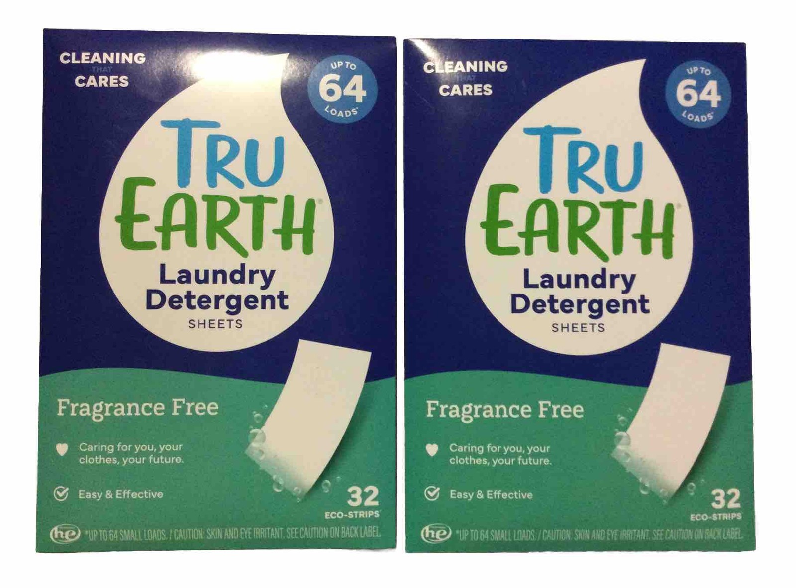 2 Tru Earth Eco-Strips Sheets Laundry Detergent FRAGRANCE FREE (M5)