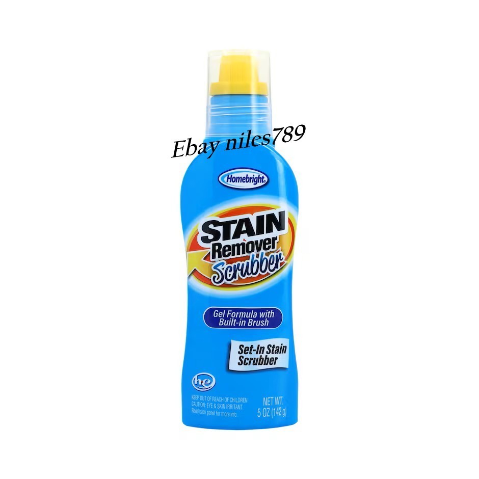 Homebright Stain Remover Gel Formula with Built-in Scrubber Brush, Set-in Stain