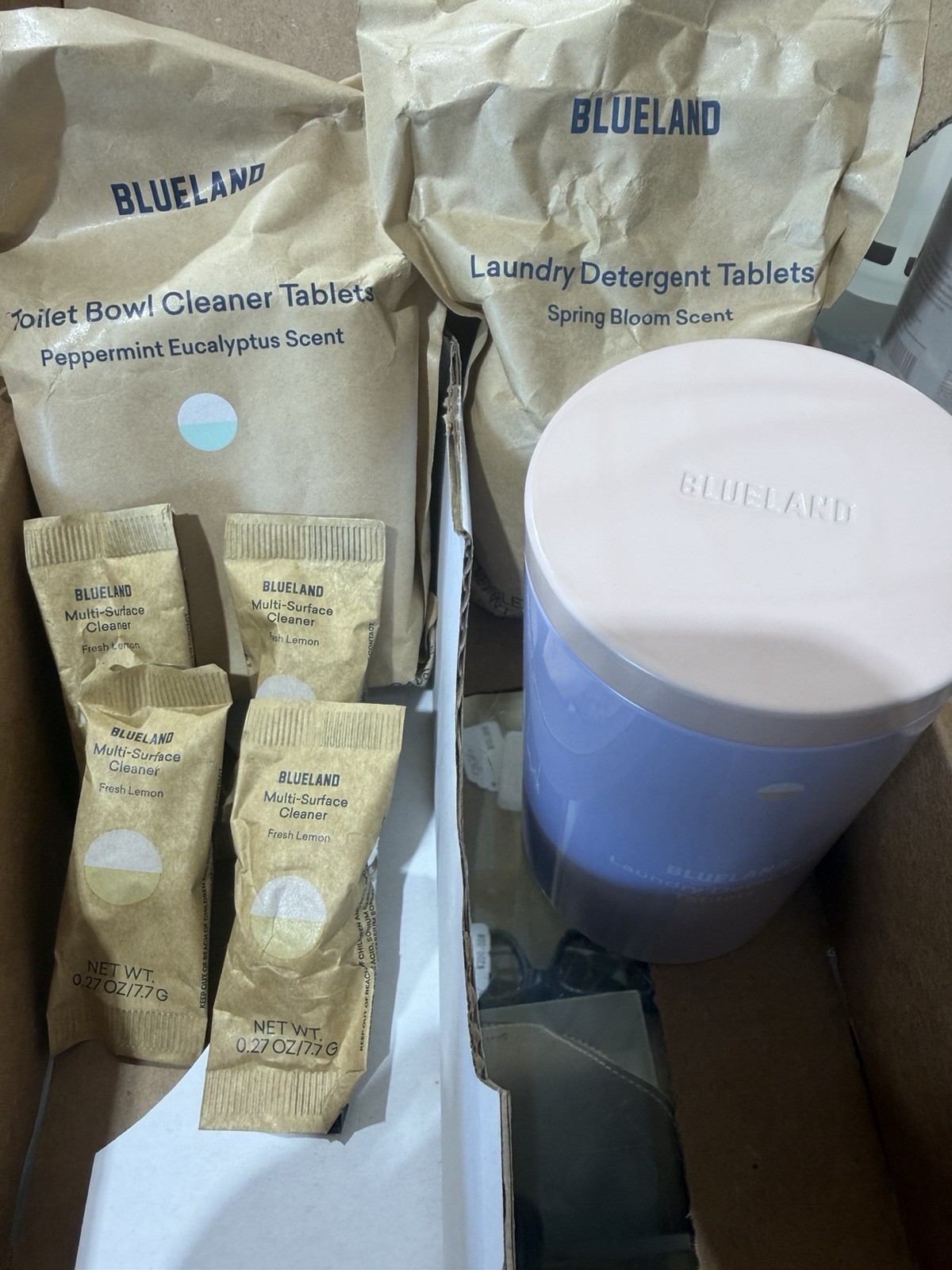 Blueland Laundry Starter Set 60 Tabs + Toilet Cleaner + Multi Surface Bundle