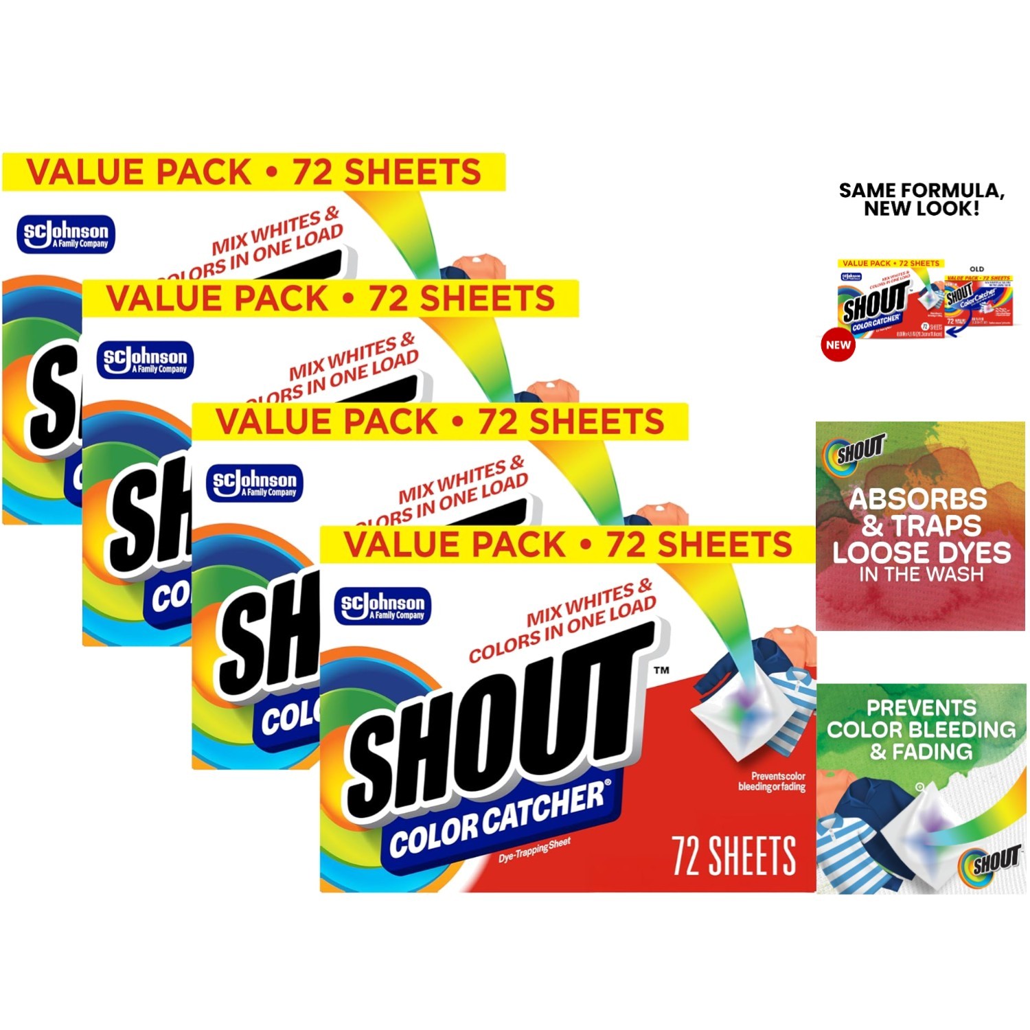 72 Count Shout Color Catcher Sheets – Keep Clothes Bright with Value Pack