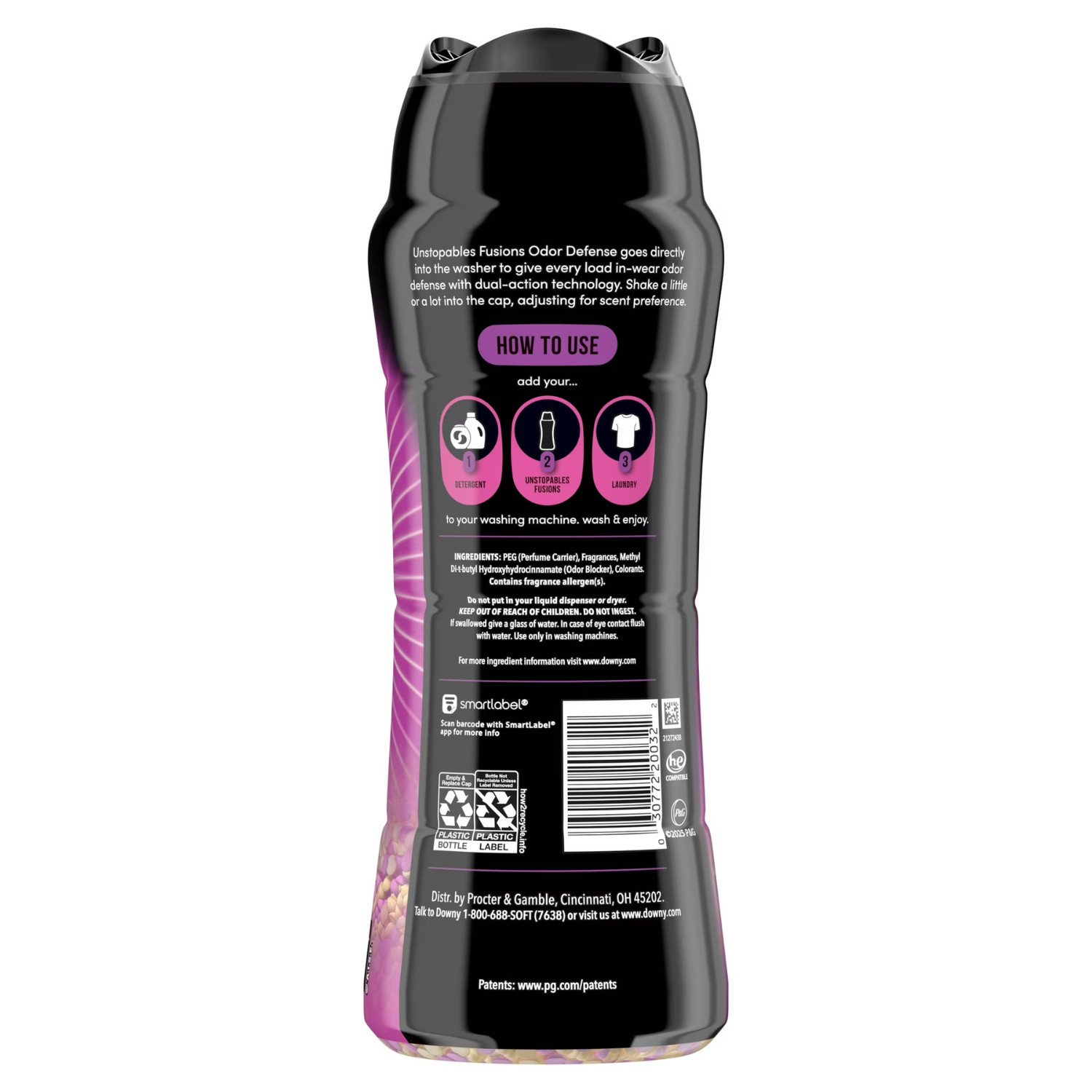 (2 Pack) Downy Unstopables Fusions Odor Defense Scent Booster Beads, 21.1 oz